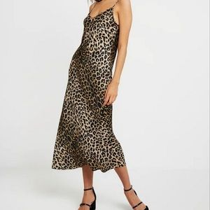 All Saints Hera Leopard print midi dress